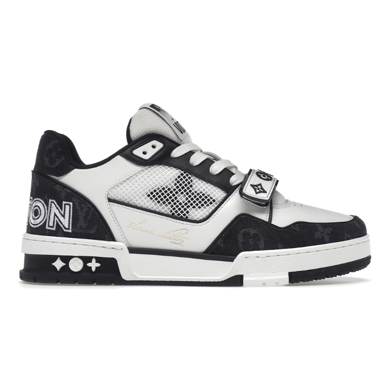 Untitled-design-2025-02-25T004507.775.png Louis Vuitton LV Trainer – Velcro Strap Monogram Denim Black White - Image 1