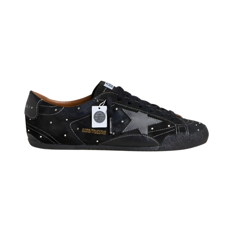 1_226e6449-03a8-4580-9003-597507c7a7b6-1.png Golden Goose True-Star in black suede with Swarovski crystals - Image 1