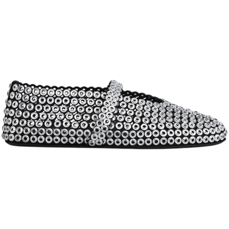4_3f52d355-c24c-4ba7-a826-85b3204ff5b7.png Alaïa Suede Glass-Embellished Ballet Flats - Image 1