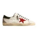 Golden Goose Super-Star with red suede star and green leather heel tab(Men's)