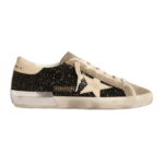 Golden Goose in black glitter with cream star and suede inserts(Women's)