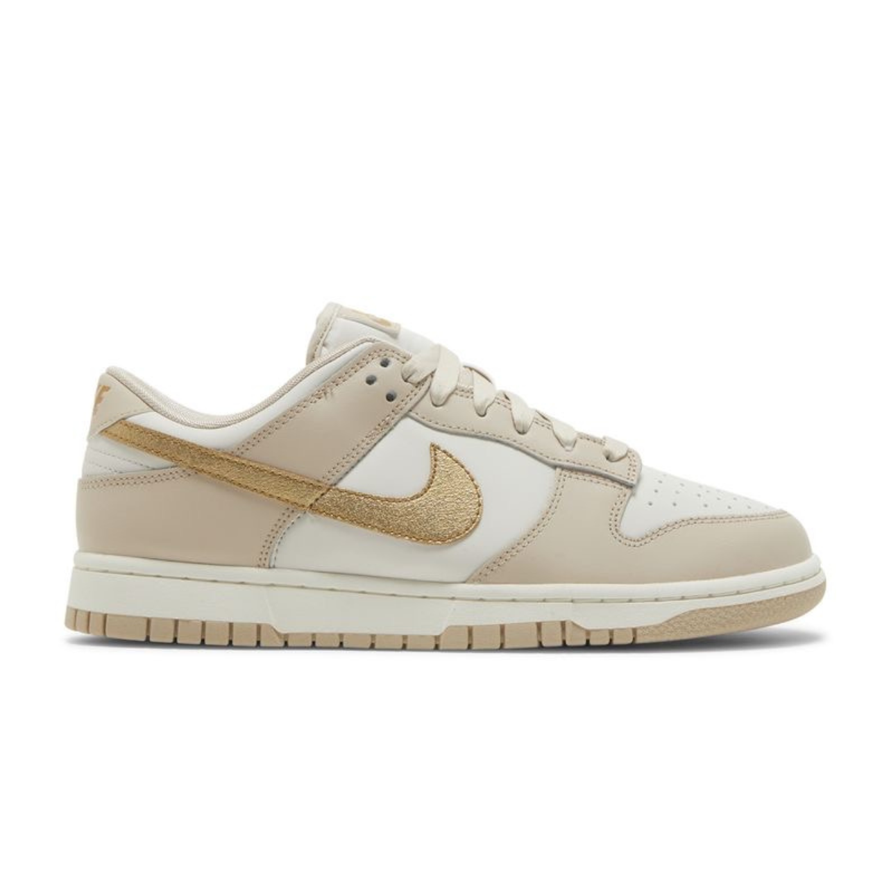 NikeDunkLow_GoldSwoosh-1.png Nike Dunk Low - phantom Metallic Gold - Image 1