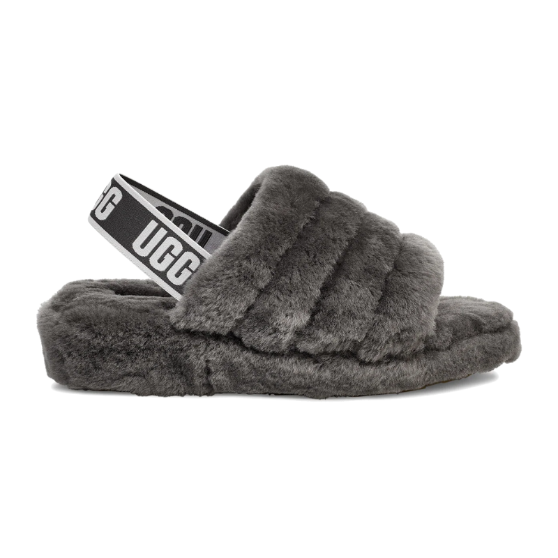 ugg-pumped-venture-daze-sand-black-82-1.png UGG Fluff Yeah Slide – Charcoal - Image 1