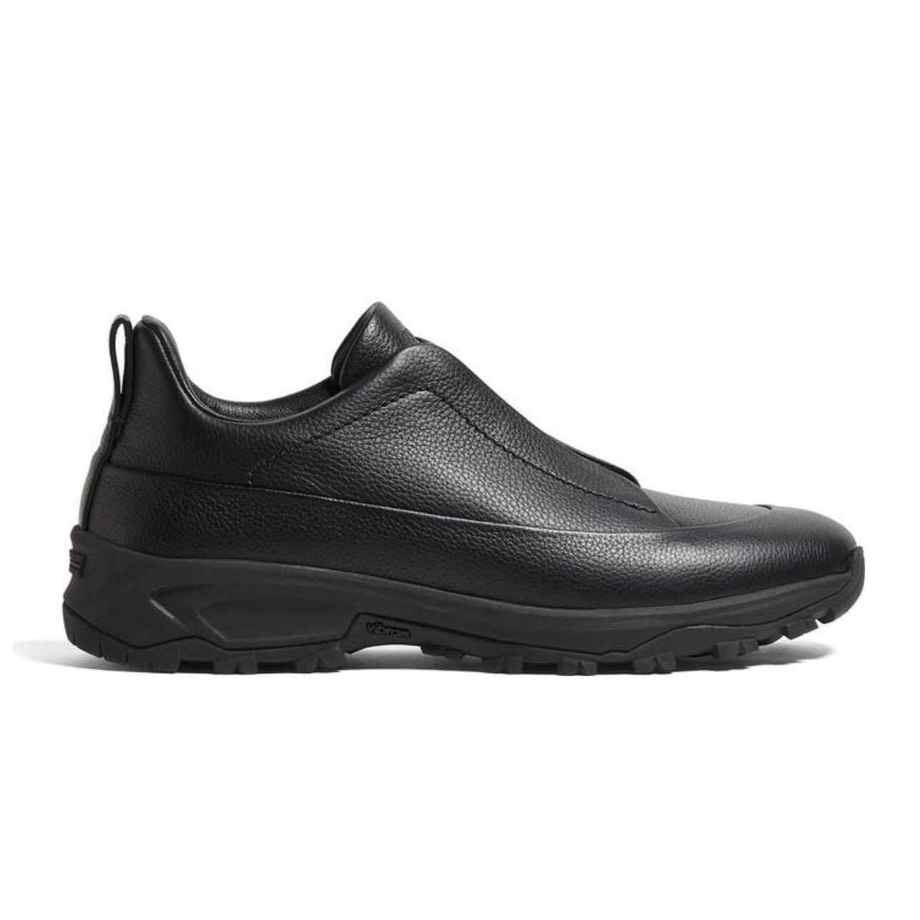 Zegna Triple Stitch™ Slip-On 'Black Grained Leather' (Men) Zegna Triple Stitch™ Slip-On 'Black Grained Leather' (Men) - Image 1