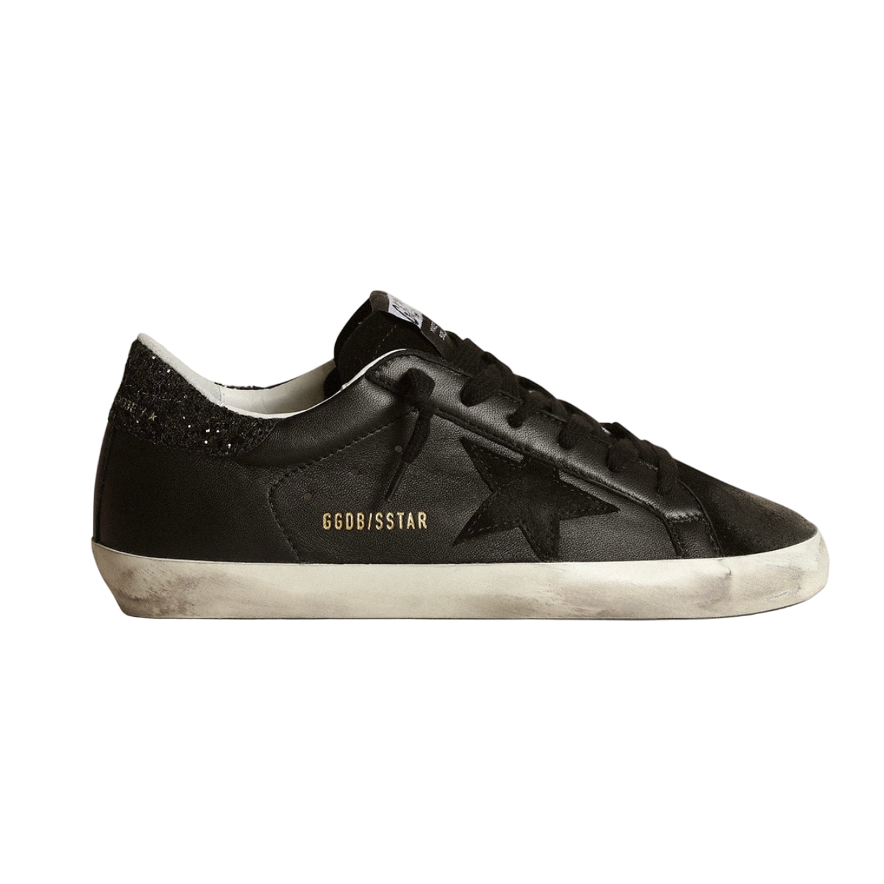 Golden Goose Super-Star 'Black Nappa Glitter Heel Tab' (Women) Golden Goose Super-Star 'Black Nappa Glitter Heel Tab' (Women) - Image 1