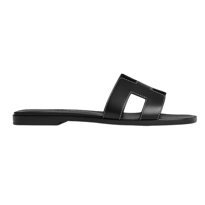 Hermès Oran Sandal 'Black White Topstitch' (Women) Hermès Oran Sandal 'Black White Topstitch' (Women) - Image 1
