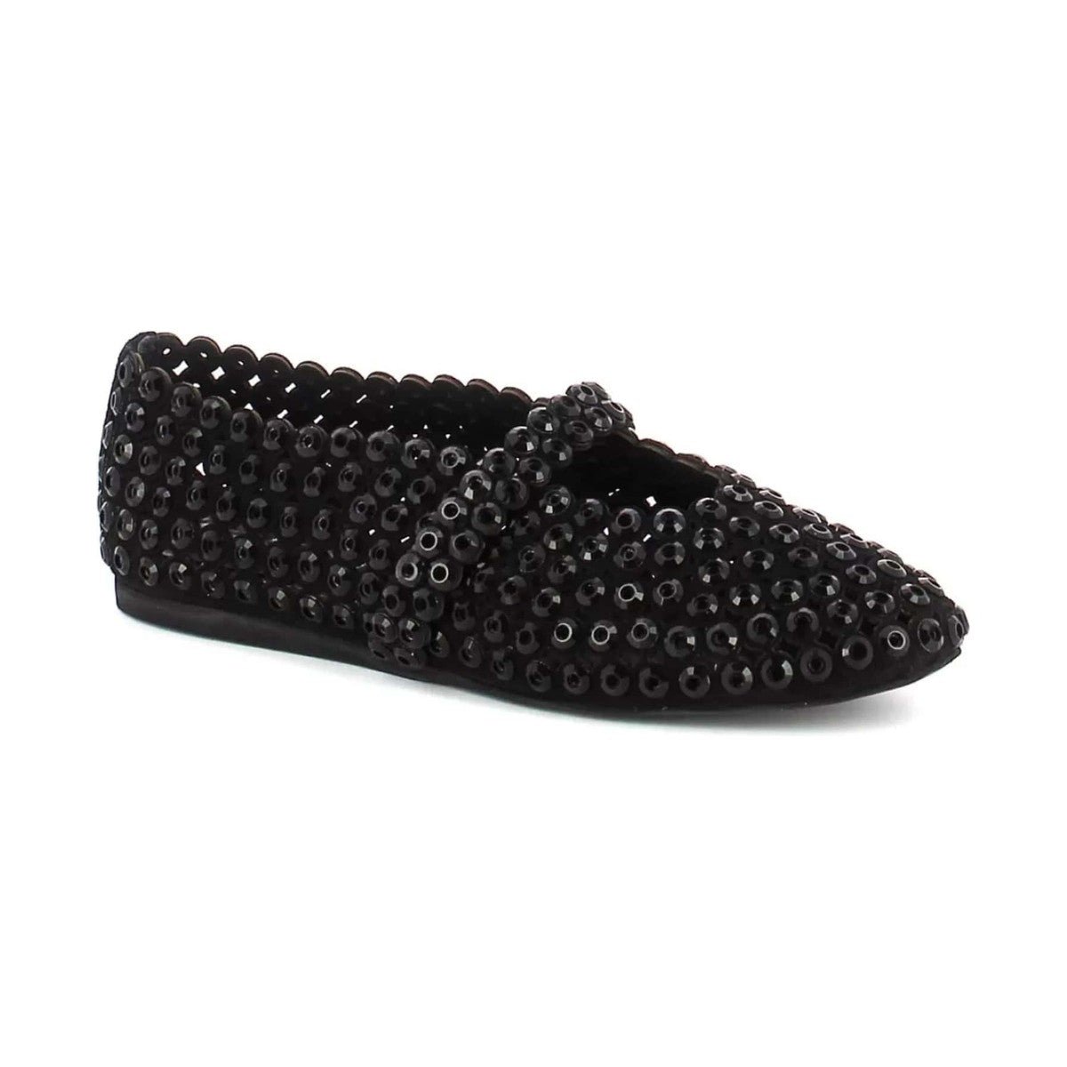 Alaïa Suede Crystal-Embellished Ballet Flat 'Black' (Women) Alaïa Suede Crystal-Embellished Ballet Flat 'Black' (Women) - Image 1